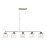 Aragon 5-Light Linear Chandelier in Brushed Nickel