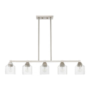 Aragon 5-Light Linear Chandelier in Brushed Nickel