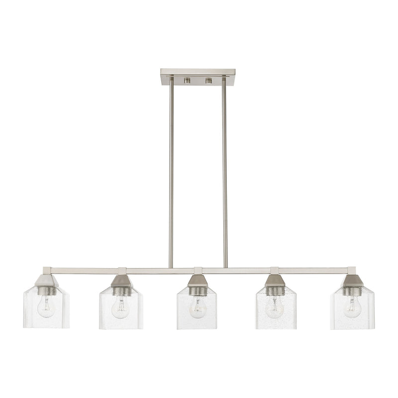 Aragon 5-Light Linear Chandelier in Brushed Nickel