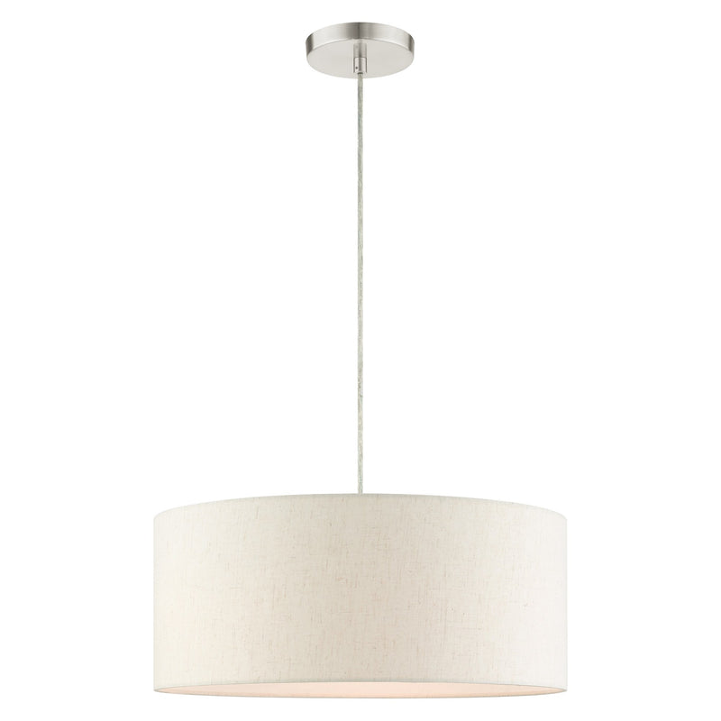 Blossom 3-Light Drum Pendant in Brushed Nickel