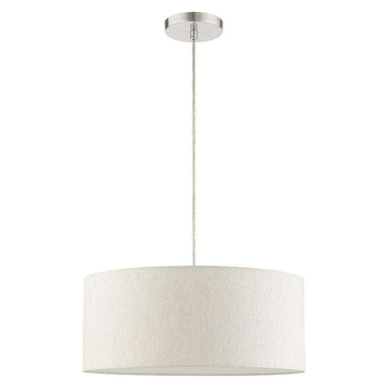 Blossom 3-Light Drum Pendant in Brushed Nickel