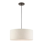 Blossom 3-Light Drum Pendant in English Bronze