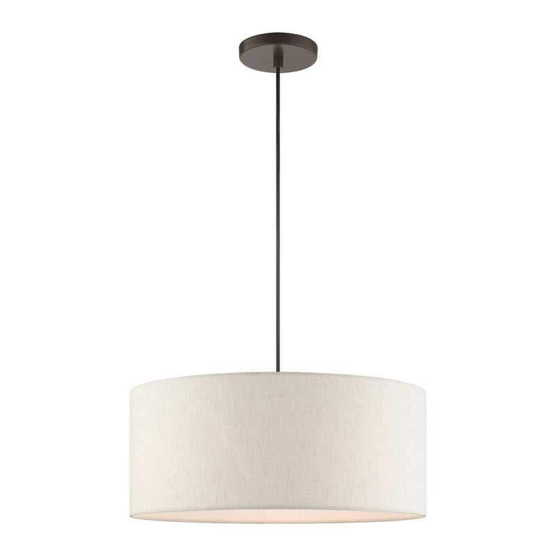 Blossom 3-Light Drum Pendant in English Bronze