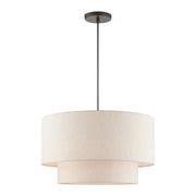 Blossom 3-Light Two-Tier Drum Pendant in English Bronze