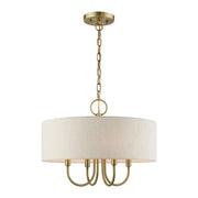 Blossom 4-Light Mini Chandelier in Antique Brass