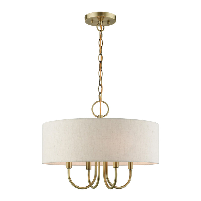 Blossom 4-Light Mini Chandelier in Antique Brass