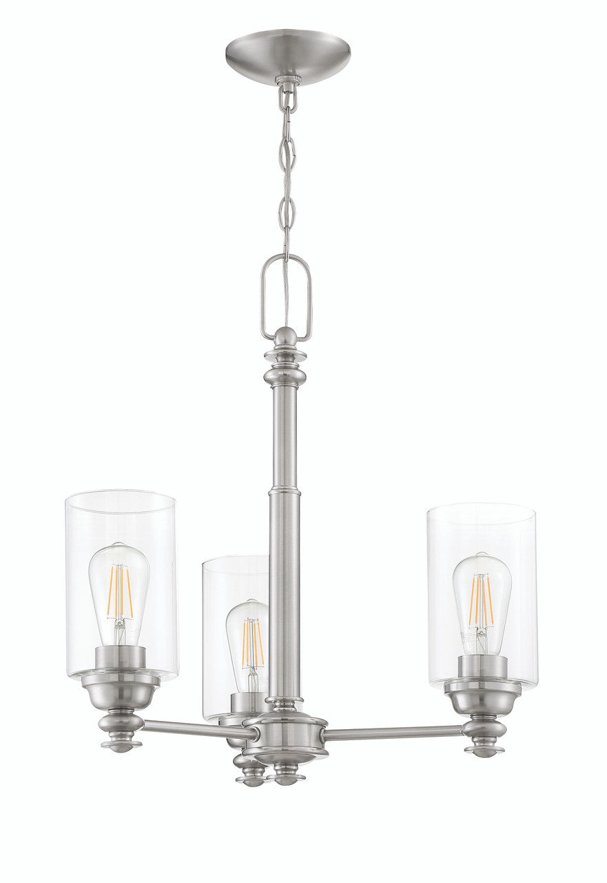Dardyn 3 Light 20.5" Chandelier in Brushed Polished Nickel