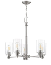 Dardyn 5 Light 25" Chandelier in Brushed Polished Nickel