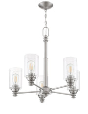 Dardyn 5 Light 25" Chandelier in Brushed Polished Nickel