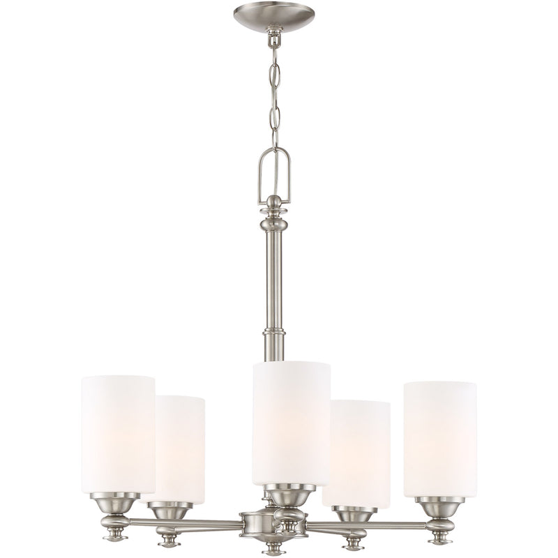 Dardyn 5 Light 25" Chandelier in Brushed Polished Nickel