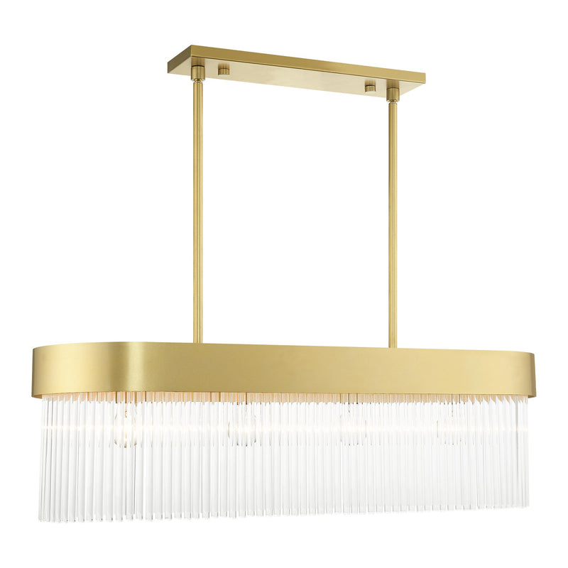 Norwich 4-Light Linear Chandelier in Soft Gold