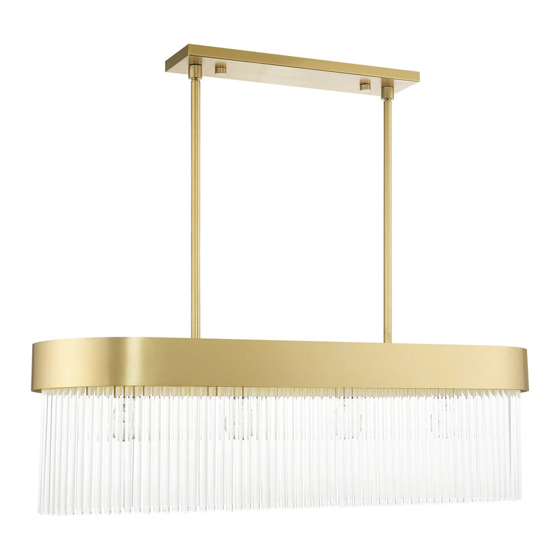 Norwich 4-Light Linear Chandelier in Soft Gold