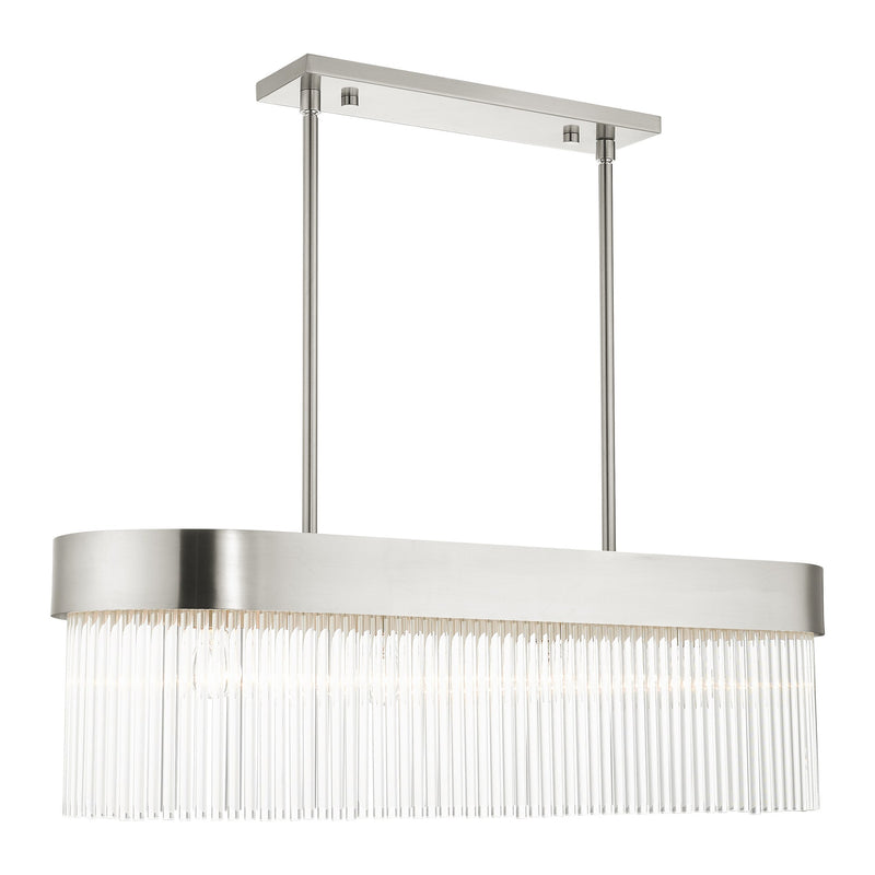 Norwich 4-Light Linear Chandelier in Brushed Nickel
