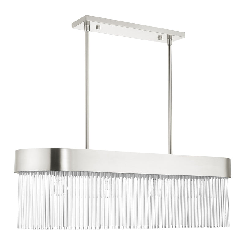 Norwich 4-Light Linear Chandelier in Brushed Nickel