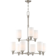 Dardyn 9 Light 29.25" Chandelier in Brushed Polished Nickel