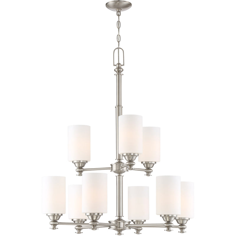 Dardyn 9 Light 29.25" Chandelier in Brushed Polished Nickel