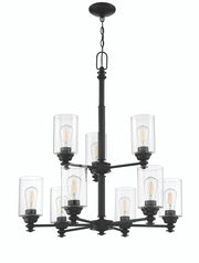 Dardyn 9 Light 29.25" Chandelier in Flat Black