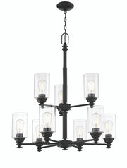 Dardyn 9 Light 29.25" Chandelier in Flat Black