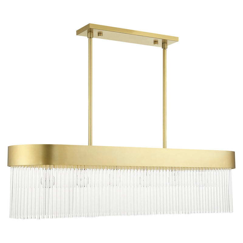 Norwich 6-Light Linear Chandelier in Soft Gold