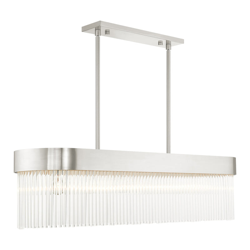 Norwich 6-Light Linear Chandelier in Brushed Nickel