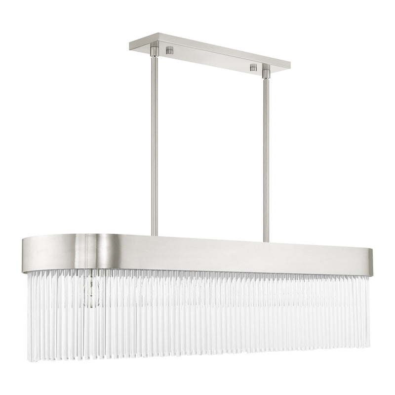 Norwich 6-Light Linear Chandelier in Brushed Nickel