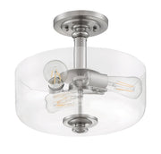 Dardyn 3 Light 13" Convertible Semi Flush in Brushed Polished Nickel