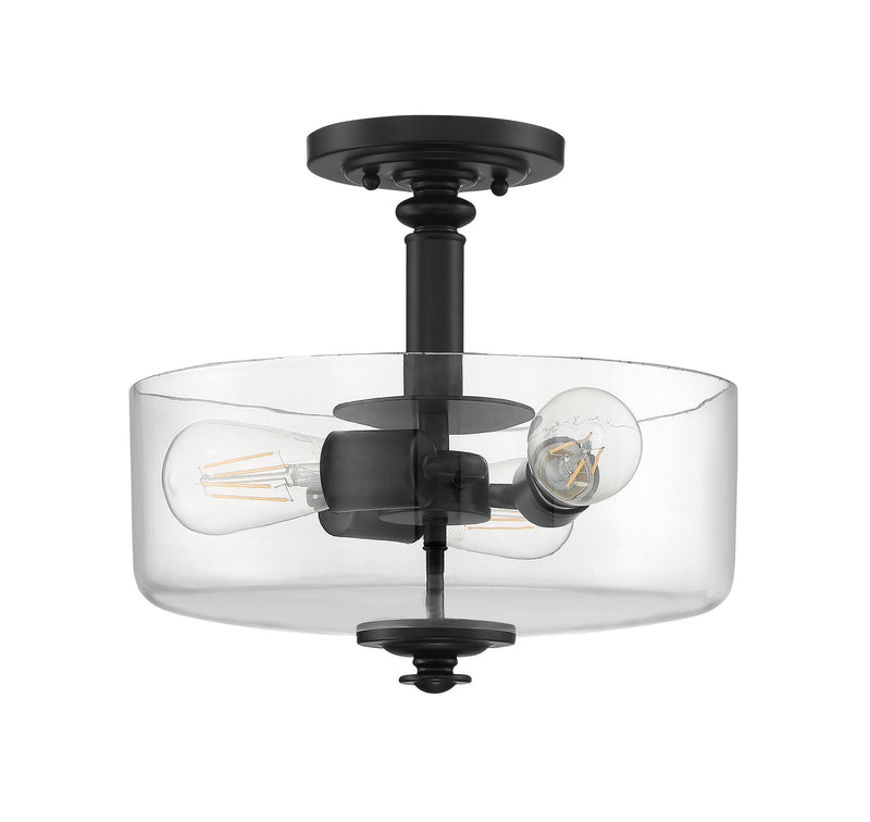 Dardyn 3 Light 13" Convertible Semi Flush in Flat Black