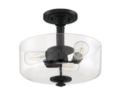 Dardyn 3 Light 13" Convertible Semi Flush in Flat Black