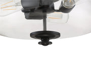 Dardyn 3 Light 13" Convertible Semi Flush in Flat Black