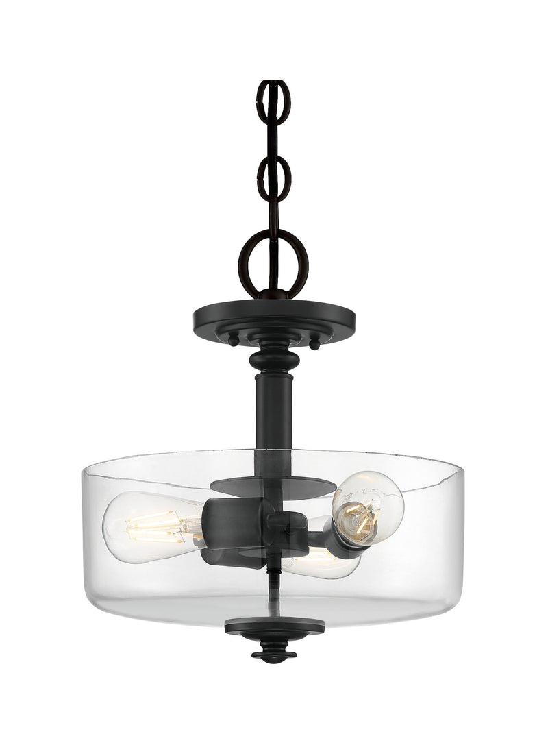 Dardyn 3 Light 13" Convertible Semi Flush in Flat Black