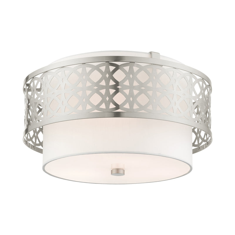 Calinda 3-Light Medium Semi-Flush Mount in Brushed Nickel