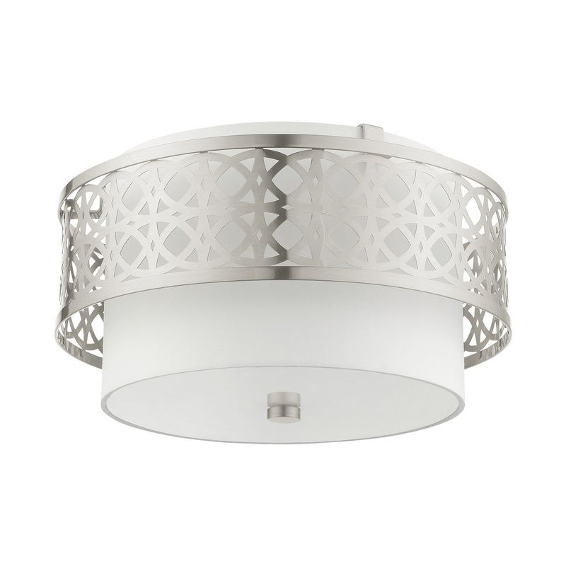 Calinda 3-Light Medium Semi-Flush Mount in Brushed Nickel