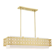 Calinda 6-Light Large Linear Chandelier in Soft Gold