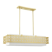 Calinda 6-Light Large Linear Chandelier in Soft Gold