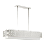 Calinda 6-Light Large Linear Chandelier in Brushed Nickel