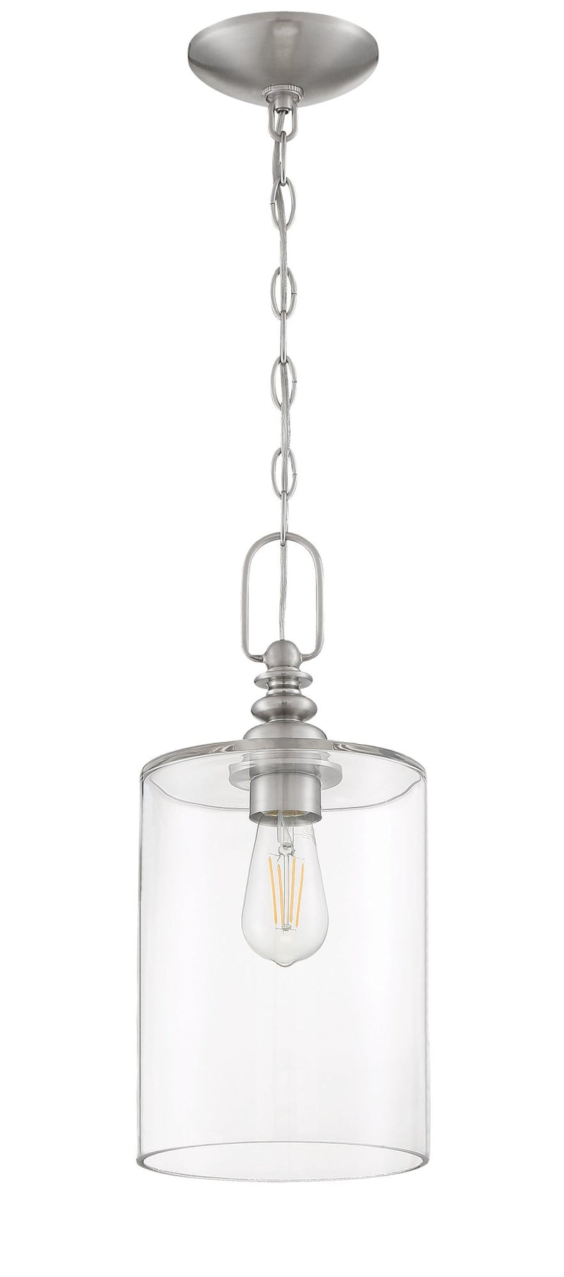Dardyn 1 Light 7.5" Mini Pendant in Brushed Polished Nickel