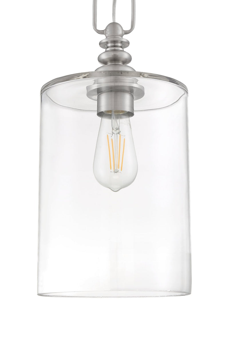 Dardyn 1 Light 7.5" Mini Pendant in Brushed Polished Nickel