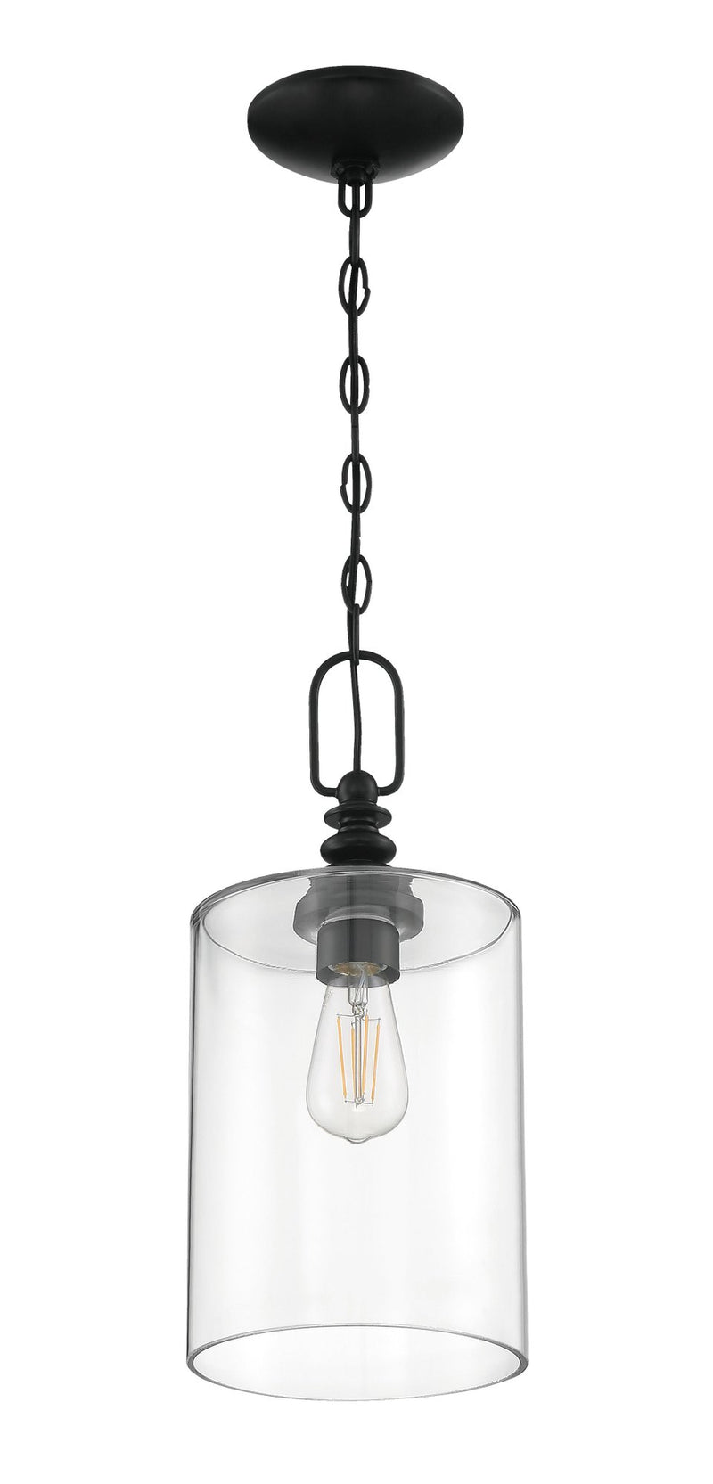 Dardyn 1 Light 7.5" Mini Pendant in Flat Black