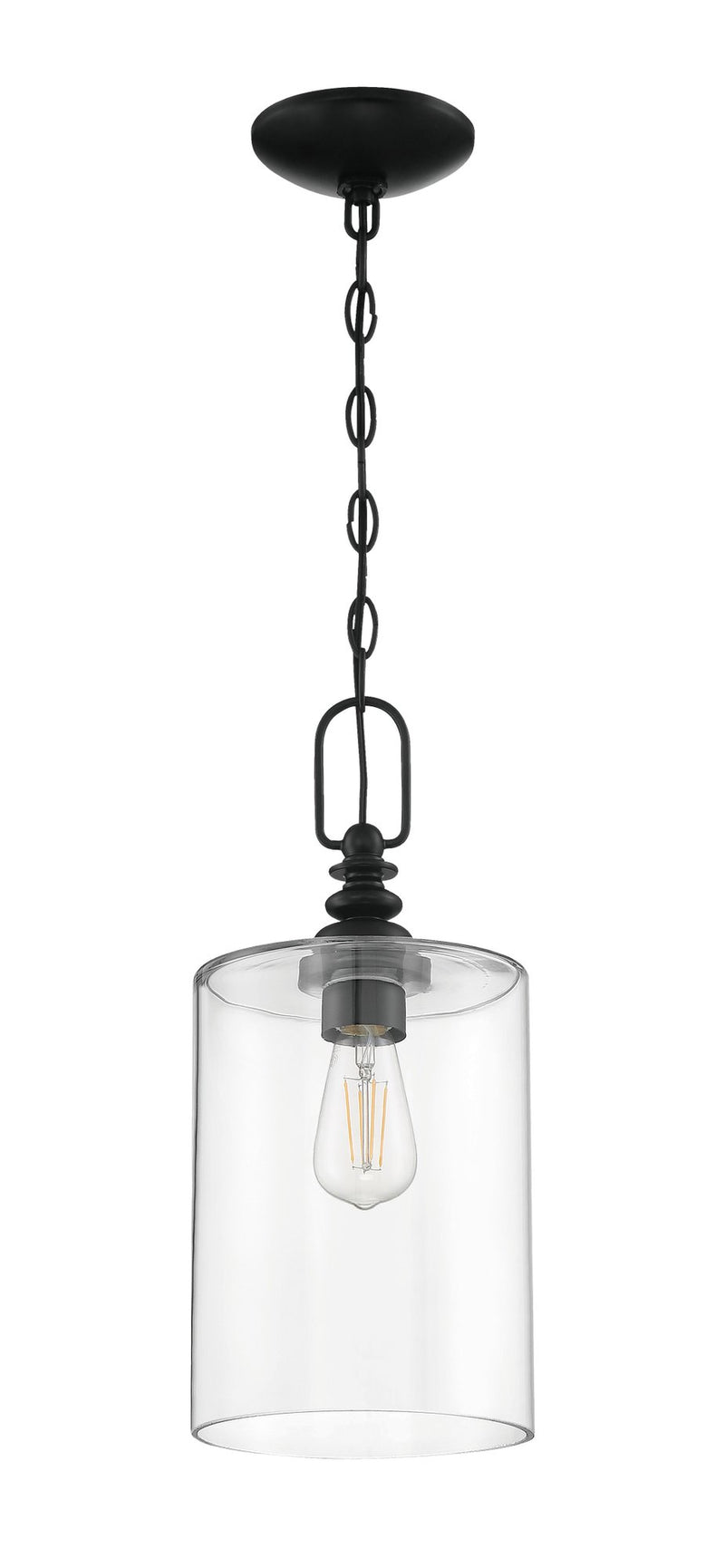 Dardyn 1 Light 7.5" Mini Pendant in Flat Black