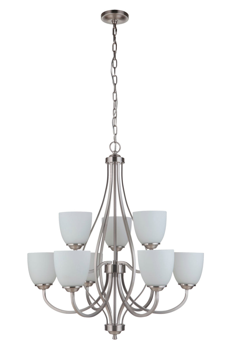 Serene 9 Light 29.5" Chandelier in Brushed Polished Nickel