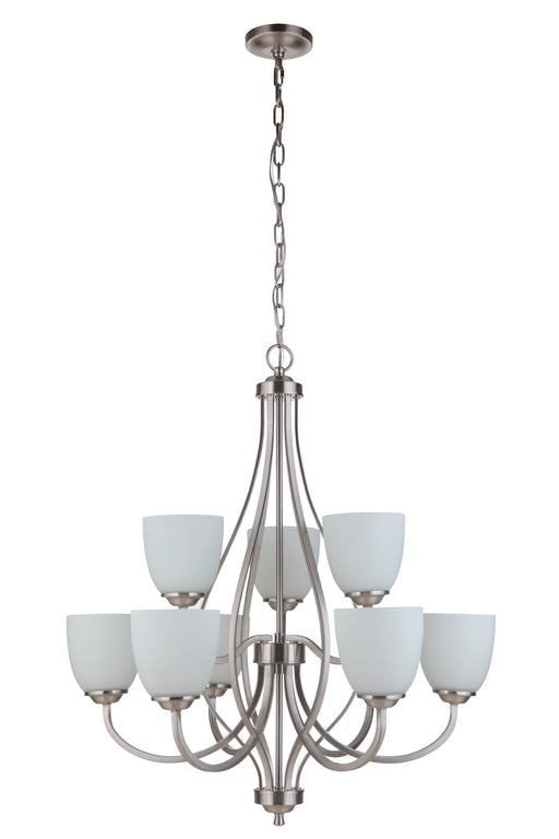 Serene 9 Light 29.5" Chandelier in Brushed Polished Nickel