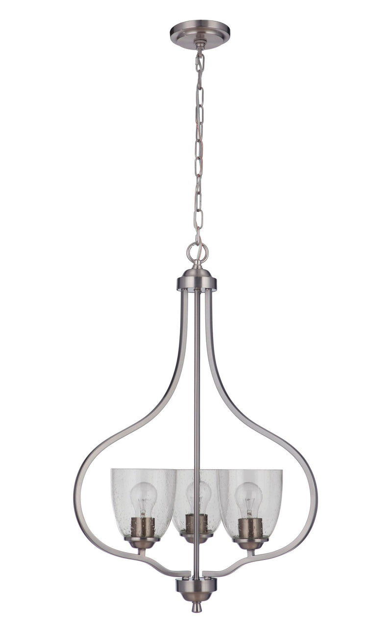 Serene 3 Light 22.5" Foyer in Brushed Polished Nickel