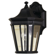 Cotswold Lane Beveled Glass Outdoor Wall Lantern in Black
