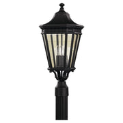Cotswold Lane 9.5" 3-Light Beveled Glass Outdoor Post Light in Black