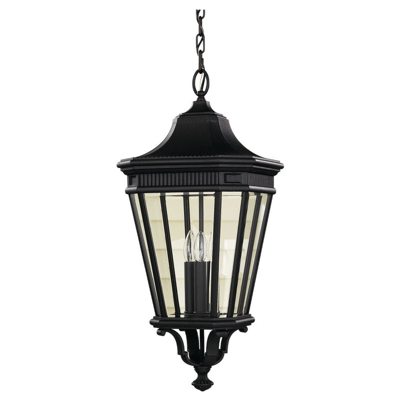 Cotswold Lane Three Light Outdoor Fixture in Black