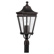 Cotswold Lane 12" 3-Light Beveled Glass Outdoor Post Light in Grecian Bronze