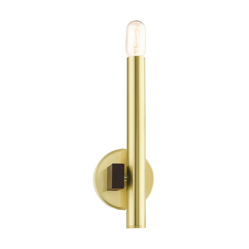 Helsinki ADA Wall Sconce in Satin Brass with Bronze Accents