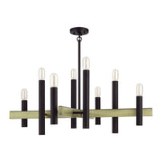 Helsinki 8-Light Large Chandelier (Model 49996) in Bronze with Antique Brass Accents