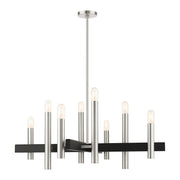 Helsinki 8-Light Large Chandelier (Model 49998) in Brushed Nickel with Black Accents