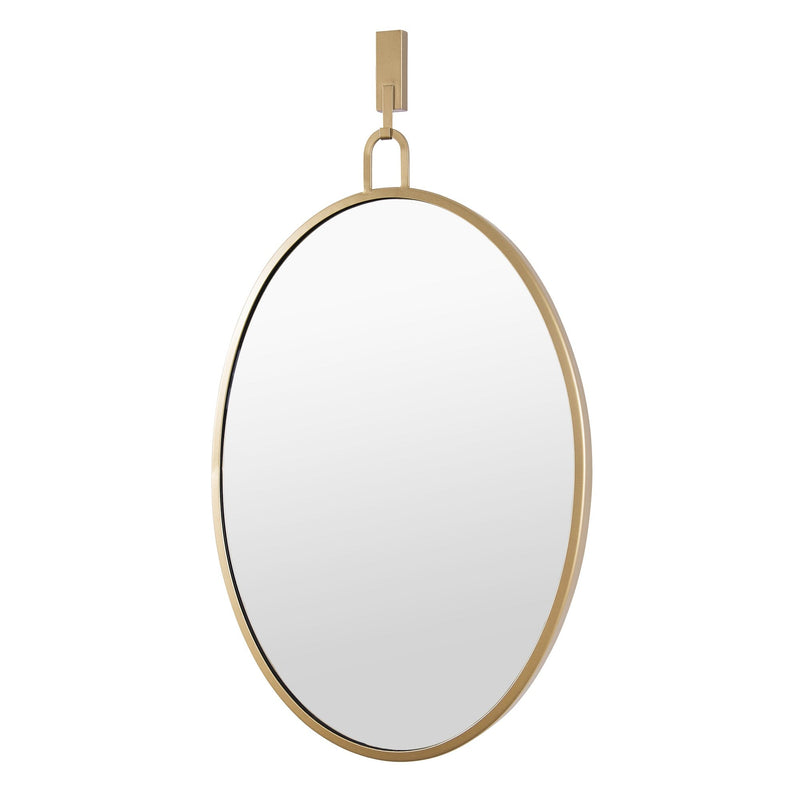 Stopwatch 22.25" x 33.25" Oval Wall Mirror in Gold
